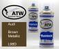 Preview: Audi, Brown Metallic, L98D: 400ml Sprühdose + 400ml Klarlack - Set, von ATW Autoteile West.